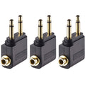3 Pack Airplane Airline Headphones Adapter Gold Plated for Headsets,3.5Mm Dual Male to 3.5Mm Female Jack Connectors Converters