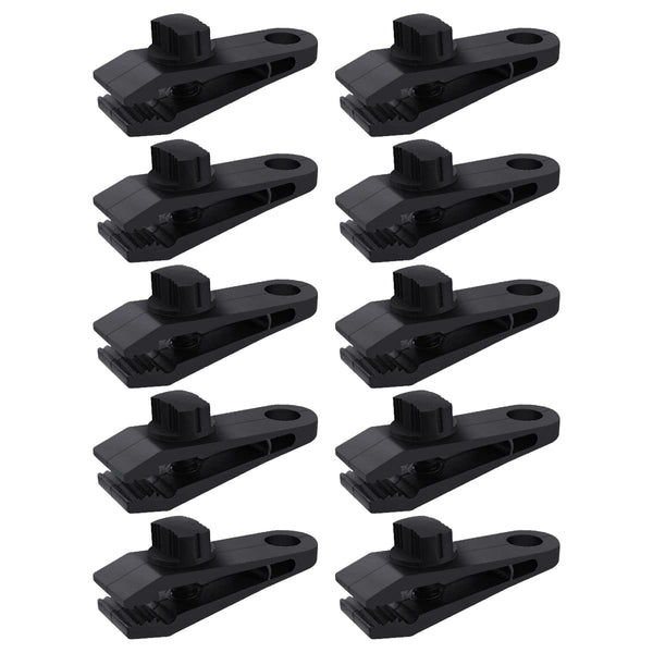 10 Pcs Heavy Duty Tarp Clips Shark Tent Fasteners Clips Holder for Car Covers, Outdoor Camping, Awnings, Swimming Pool Covers Black