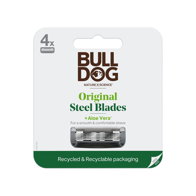 Bulldog Mens Skincare and Grooming Original Razor Blades Refills for Men, 4 Coun