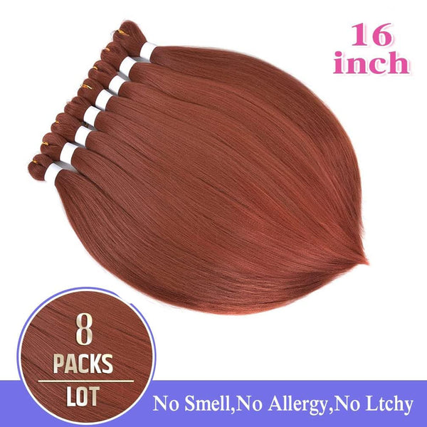 8 Pack Ombre Braiding Hair Pre Stretched - 16" 55G/Pack Premium Pre Stretched Braiding Hair Extensions, Professional Itch Free Hot Water Setting