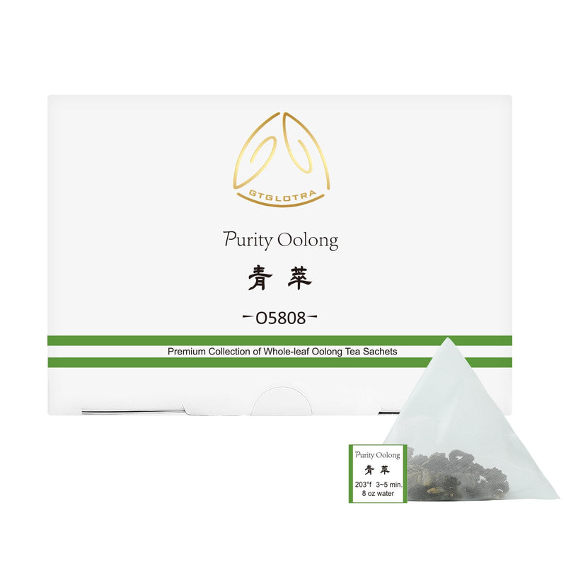 GTGLOTRA Oolong Tea Bags, 24 Whole Leaf Tea Bag, Alternative To Caffeine, 100% Natural Pure Tea, Stress Relief Pyramid Teabags, Suitable for