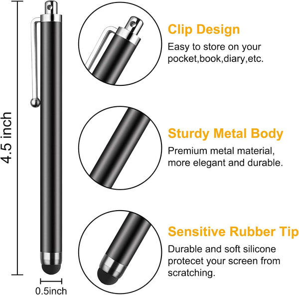 Stylus Pen [10 Pack] Universal Capacitive Touch Screen Pens for Tablets, iPad mini, iPad Pro, iPad Air, Smartphones, Samsung Galaxy - Multiple