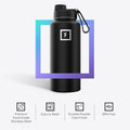 IRON °FLASK 32 oz Wide Mouth Water Bottle with Spout | Insulated Stainless Steel Sports Water Bottle with 3 Leakproof Lids - BPA Free, Cold 24