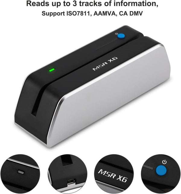 Bluetooth VIP Card Swiper Reader Writer Encoder Hico 3 Tracks USB and Bluetooth