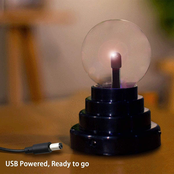 Plasma Ball/Light/Lamp, Static Electricity Globe Electric Lightning Ball, Touch Sensitive, USB Powered, Amazing Gift for Parties, Birthday and