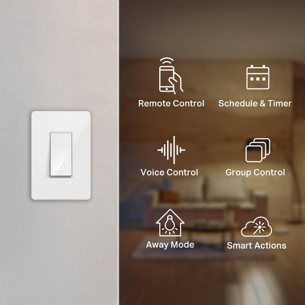 Kasa Smart Light Switch HS200, Single Pole, Needs Neutral Wire, 2.4Ghz Wi-Fi Light Switch Works with Alexa and Google Home, UL Certified, No Hub