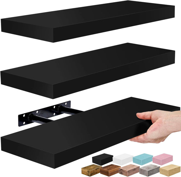 Sorbus Floating Shelves for Wall, Bathroom Shelves Wall Mounted for Kitchen, Bedroom, Bathroom Storage over Toilet, Hanging Book Shelf for Wall