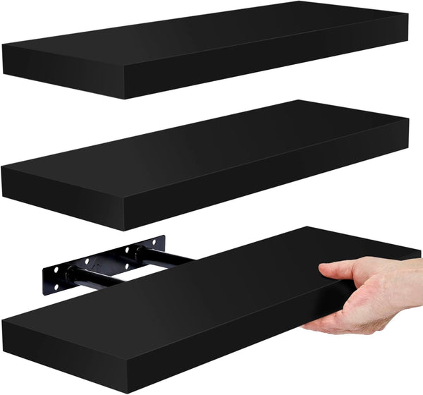 Sorbus Floating Shelves for Wall, Bathroom Shelves Wall Mounted for Kitchen, Bedroom, Bathroom Storage over Toilet, Hanging Book Shelf for Wall