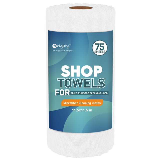 Orighty Microfiber Cleaning Cloths, 75 Sheets Shop Towels, Reusable Paper Towels