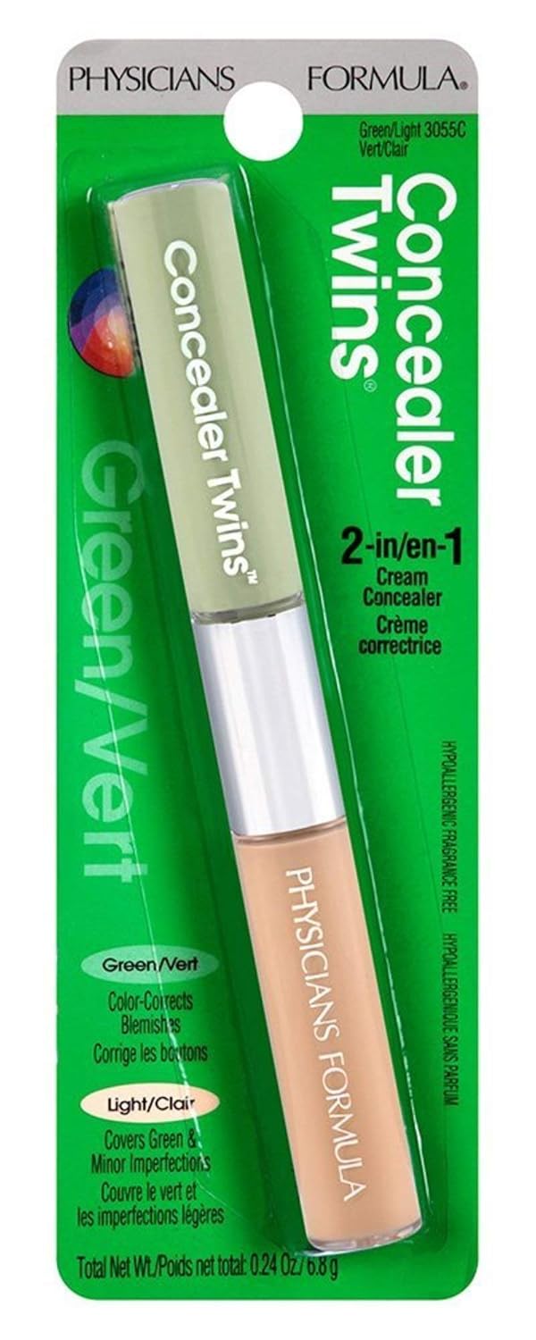 Physicians Formula Cream Dual-Ended Concealer Stick Green/Light, Neutralizing, D