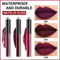 evpct 3Pcs Dark Red Purple Plum Matte Liquid Lipstick Sets for Women Matte Lip Stain Long Lasting Waterproof, Burgundy Blood Blue Red lipstick,