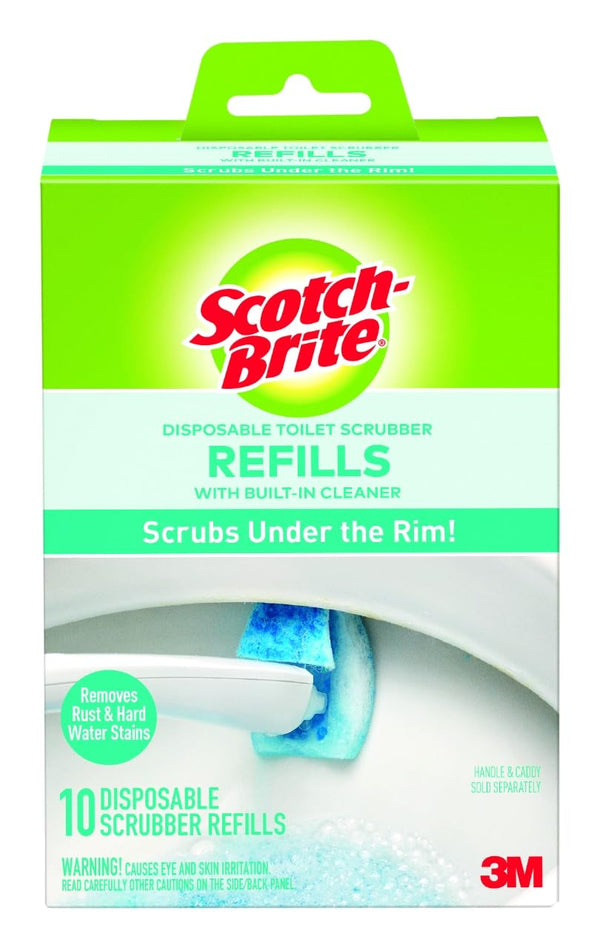 Scotch-Brite Disposable Toilet Scrubber Refills, Removes Rust & Hard Water Stains, 10 Disposable Refills Blue 10 Count (Pack of 1)