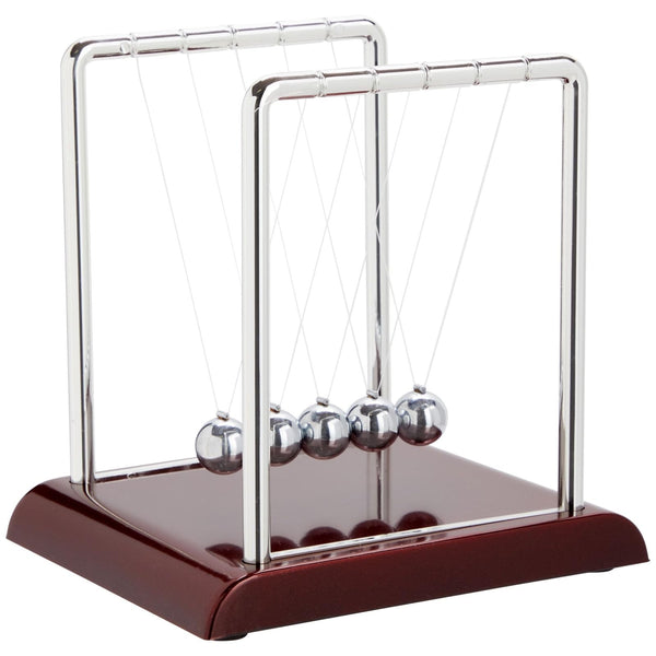 Juvale Newtons Cradle Pendulum - 7 x 6 x 7 in, Silver Stainless Steel - Desk Decor & Office Decor for Men - Stress Relief Desk Toy - Science