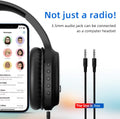 Rechargeable and Portable Personal FM Radio Headphones with Best Reception, Wireless Headset Radio Ear Muffs for Jogging, Mowing, Cycling, Meeting