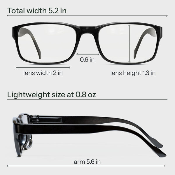 Gaoye 1.5 Professional Reading Glasses for All Day - Computer Readers with Blue Light Protection - Value Pack B1-5 Pack Light Black 1.5 x