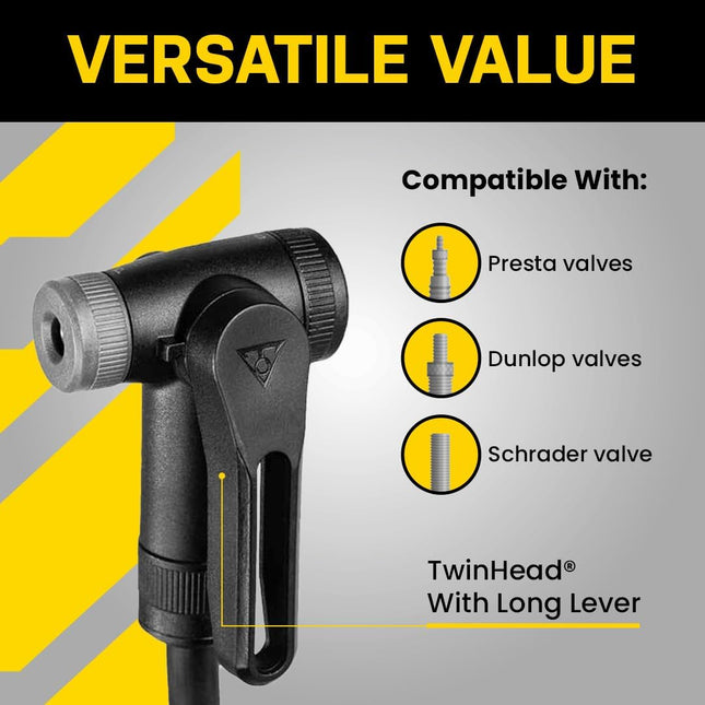 Topeak Joeblow Sport III, High Pressure Bike Floor Pump, 160 PSI, 3" Analog Gaug
