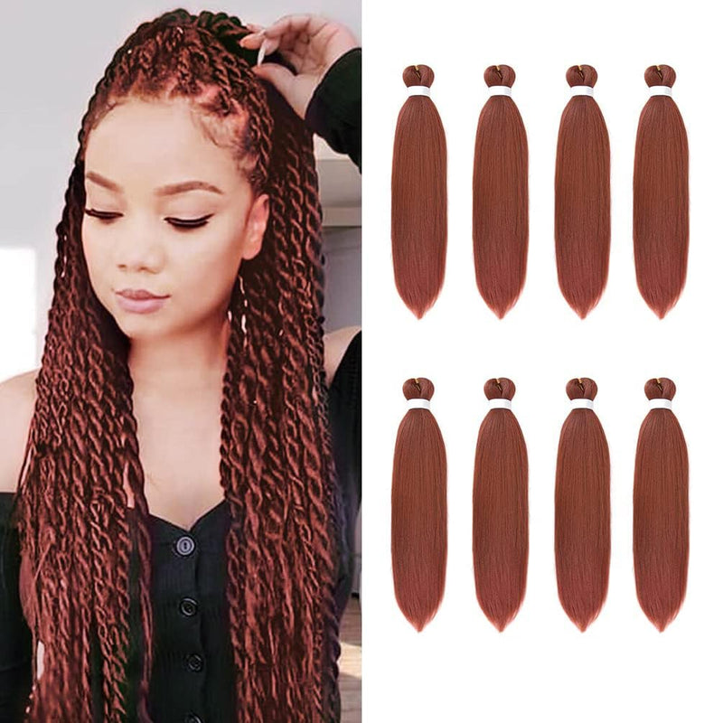 8 Pack Ombre Braiding Hair Pre Stretched - 16" 55G/Pack Premium Pre Stretched Braiding Hair Extensions, Professional Itch Free Hot Water Setting