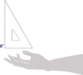 Pacific Arc Drafting Triangle, 8-inch, 30/60/90 Degrees, Clear Acrylic, Plain Edge Clear 8-in, 30/60/90 degrees