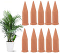 Tcamp 10 Pack Terracotta Watering Spikes, Plant Watering Devices Wine Bottle Automatic Plant Self Watering Spikes for Vacations, Self-Watering