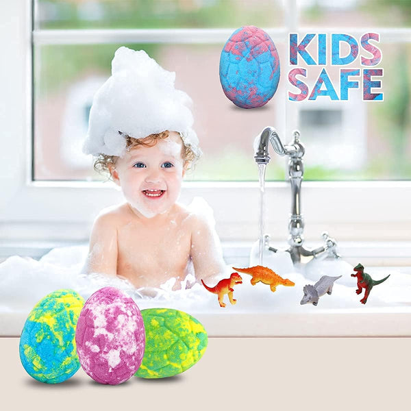 Easter Bath Bombs for Kids with Surprise Toys inside - Perfect Basket Stuffers, 12Pcs Dino Egg Bath Bombs Gift Set, Gentle and Kids Safe Bubble