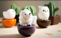 Spiky Hedgehog, Non-Electric Ceramic Diffusers for Essential Oils and Aromatherapy Fragrance, White Ceramic Diffusers in Car or Desk Office Decor