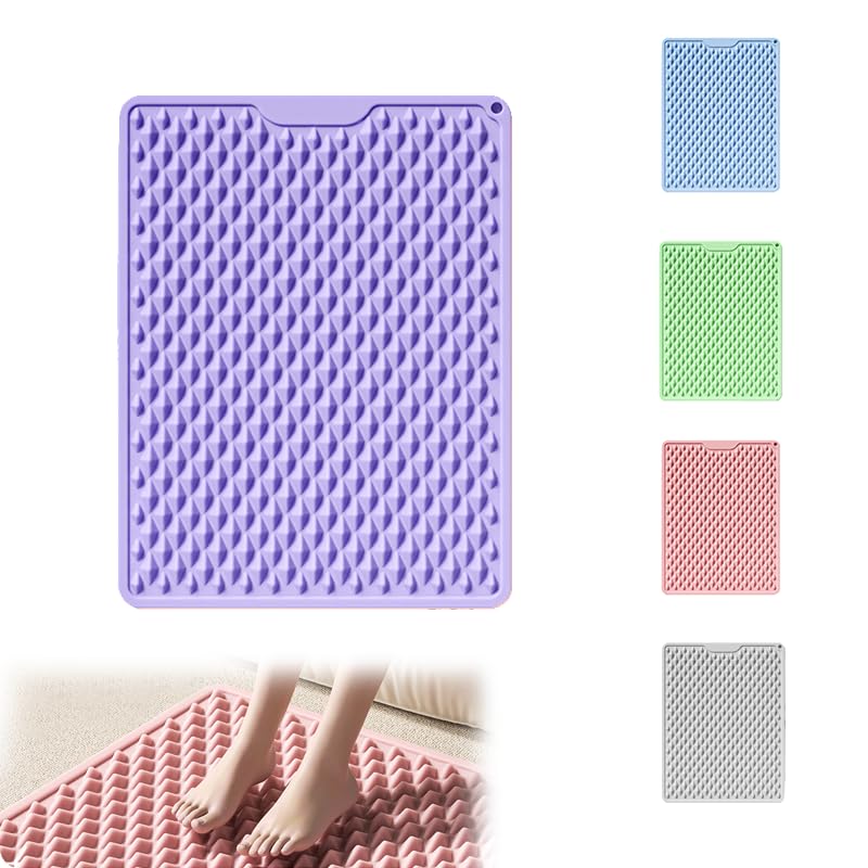 Lmljoo Silicone Cushion Portable Foot Reflexology Pad Foldable Foot Massage Mat Pressure Point Massage Mat Anti-Fatigue Standing Desk Standing Pad