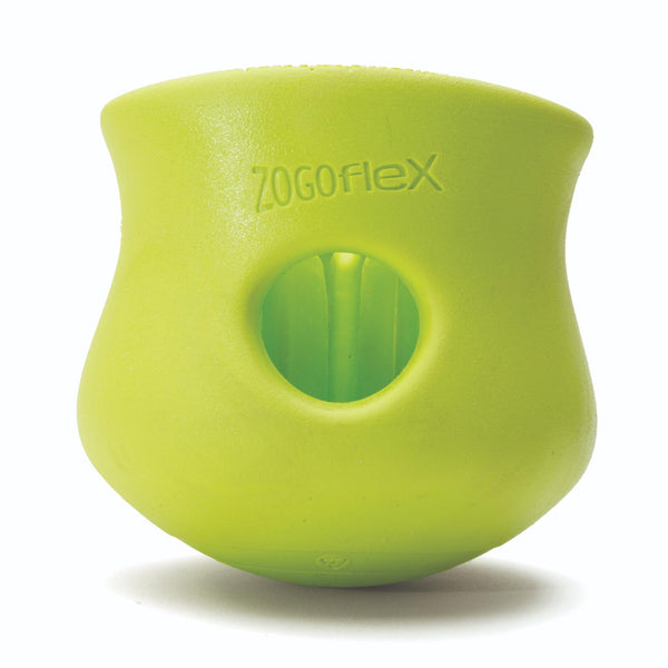 West Paw Zogoflex Toppl Interactive Treat Dispensing Dog Puzzle Play Toy, 100% Guaranteed Tough, It Floats!, Made in USA, Small, Granny Smith