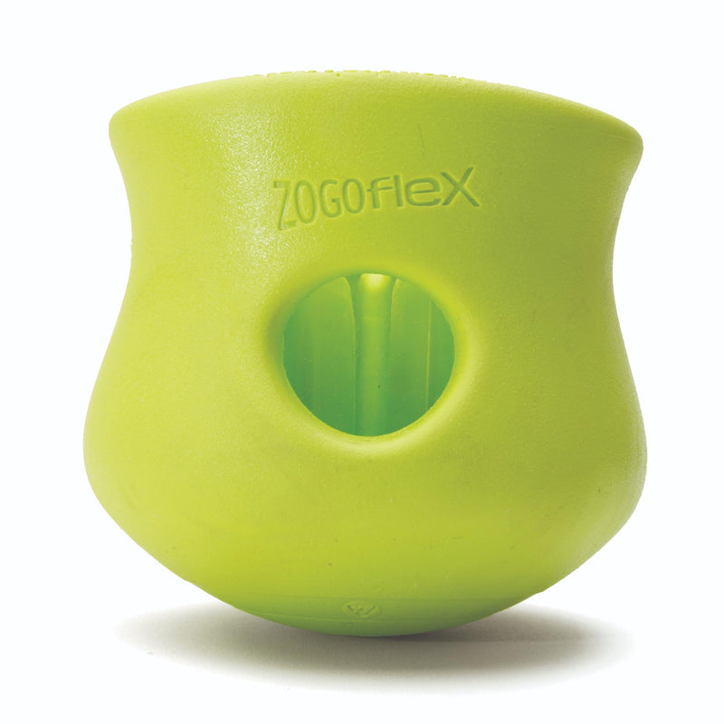 West Paw Zogoflex Toppl Interactive Treat Dispensing Dog Puzzle Play Toy, 100% Guaranteed Tough, It Floats!, Made in USA, Small, Granny Smith