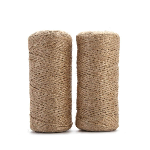 Jute Twine String Hemp Rope - 656 Feet 2mm 3ply Natural Burlap Cord Rolls for DIY Crafts, Decoration, Bundling, Packing, Gifts, Artworks,