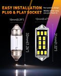 DE3175 DE3021 LED Dome Light Bulbs 640 Lumens Extremely Bright 3020 12-EX Chipsets 1.25 inches 31mm DE3022 3175 LED Bulbs for Interior Map Door