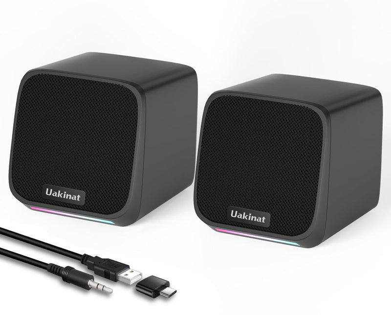 Computer Speakers,Computer Speakers for Desktop Pc,Desktop Speakers,Small Computer Speakers USB Powered 3.5Mm Aux Speaker for