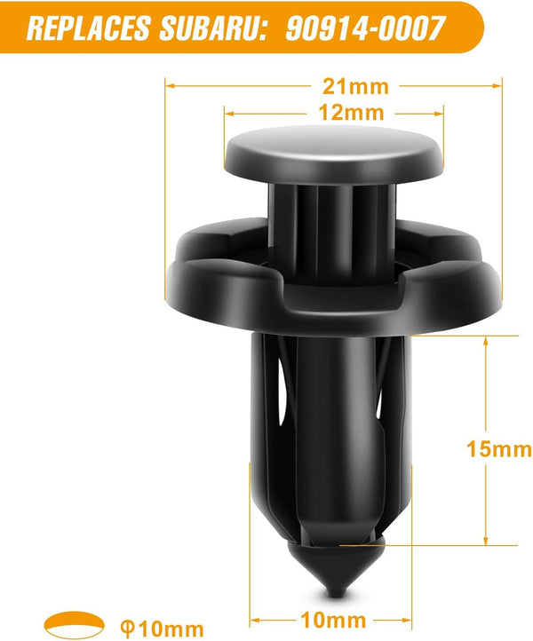 GOOACC 100PCS 7mm 8mm 10mm Compatible with Subaru Push Type Retainer Fasteners Rivets Clips OEM Upgrade for 90914-0007, 90913-0067 & 90914-0051 +