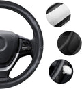 Elantrip Leather Steering Wheel Cover 15 1/2 to 16 inch Universal Large Soft Grip Breathable for Car Truck SUV Jeep Anti Slip Black 15 1/2 - 16