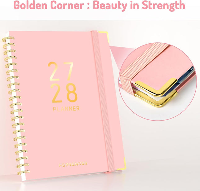 Forvencer Planner 2027-2028, 18 Month Calendar Planner, Jan 2027-June 2028 Pink