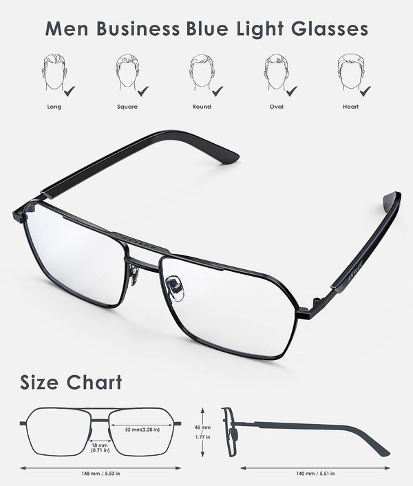 ANYLUV Blue Light Glasses Men/Women, Blue Light Blocking Glasses, Computer Screen Blocker Eyes Protection Glasses A01-black/Black Clear