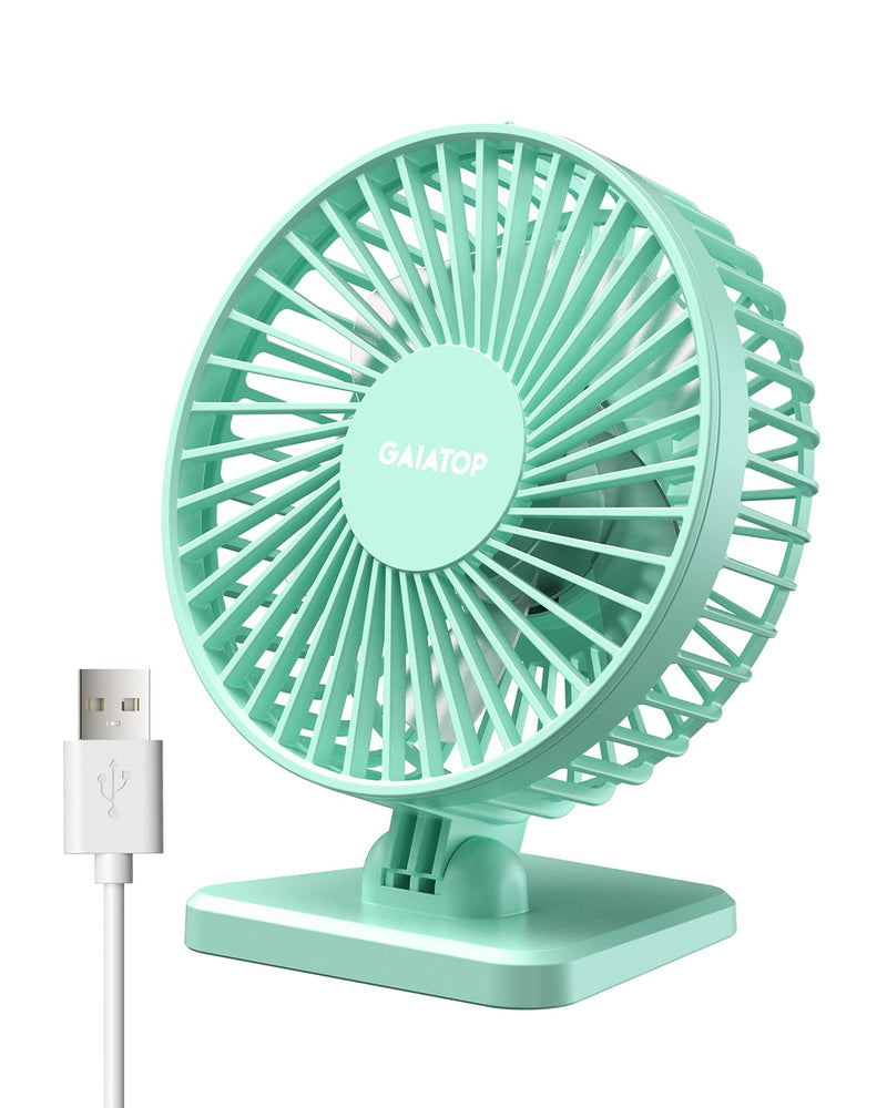 Gaiatop USB Desk Fan, Small But Powerful, Personal Portable Quiet 3 Speeds, Adjustable Mini Table Desktop fan for Cooling Home Office Car Summer