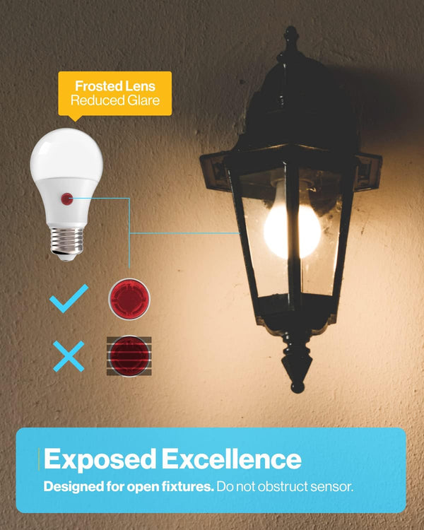 Sunco 10 Pack Dusk to Dawn LED Outdoor Light Bulb A19, Photocell Automatic for Exterior Lighting, 800 LM, 9W (60W Eqv.), 4000K Cool White, Auto