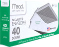Mead 0 Envelopes, Letter Size, 4-1/8" x 9-1/2", Security Printed Lining for Privacy, Gummed Closure, Windowless, White All-Purpose for Home &