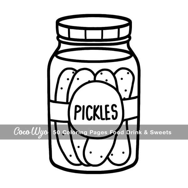 Food Drink & Sweets: Coloring Book for Adults and Kids, Bold and Easy, Simple and Big Designs for Relaxation Featuring a Variety of Foods, Drinks,
