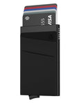 VULKIT Card Holder with Money Pocket Pop up Wallet RFID Blocking Slim Metal Bank Card Case Holds 5 Cards and Notes(Black)