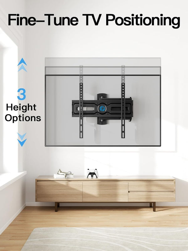 Pipishell Full Motion TV Wall Mount for Most 26-60 Inch Flat & Curved Tvs up to 77 Lbs, Adjustable Bracket Height, Single Articulating Arm,