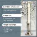 Celestial Lights Set of 4 Battery Operated Window Candles with Remote Control - (Black Onyx) Black Onyx Remote Control