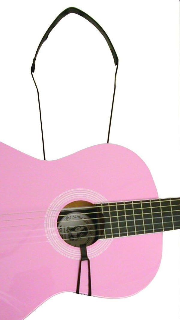 Classical Guitar, Mariachi or Ukulele Strap with Adjustable Length Neck Loop and No-Mar J Hook Mariachi Black Nylon