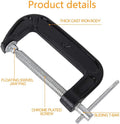 4 Inch C-Clamp Set, Heavy Duty Steel C Clamp Industrial Strength C Clamps for Woodworking, Welding, and Building(4PCs)