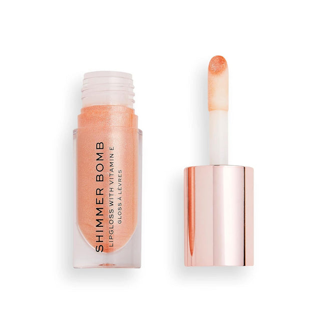 Makeup Revolution, Shimmer Bomb Lip Gloss, Infused with Vitamin E, Shimmery Fini
