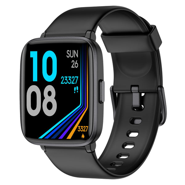 Fitness Tracker Watch with Heart Rate, No App No Phone Required, Pedometer Black