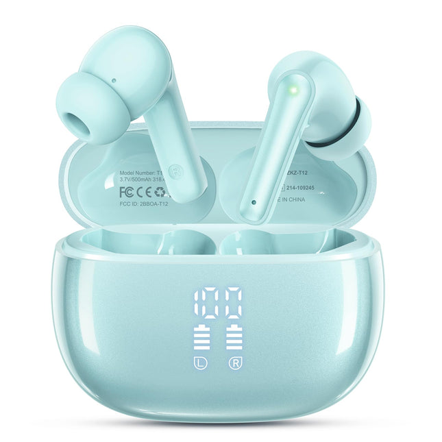 Wireless Earbuds, Bluetooth 5.3 Ear Buds, Headphones with Clear Stereo Sound, 40H Playtime with LED Digital Display, IPX