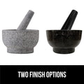 GORILLA GRIP 100% Natural Granite Stone Mortar and Pestle Set, 2 Cup, Non-Scratch Base, Heavy Duty Unpolished Molcajete Guacamole Salsa Bowl,