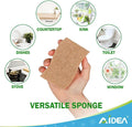 AIDEA Sponges Non Scratch, 12Count, Natural Sponge for Non Stick Cookware | Sponges Kitchen, Cellulose Scrub Sponge for Dishes, Cleaning Power for
