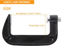 4 Inch C-Clamp Set, Heavy Duty Steel C Clamp Industrial Strength C Clamps for Woodworking, Welding, and Building(4PCs)